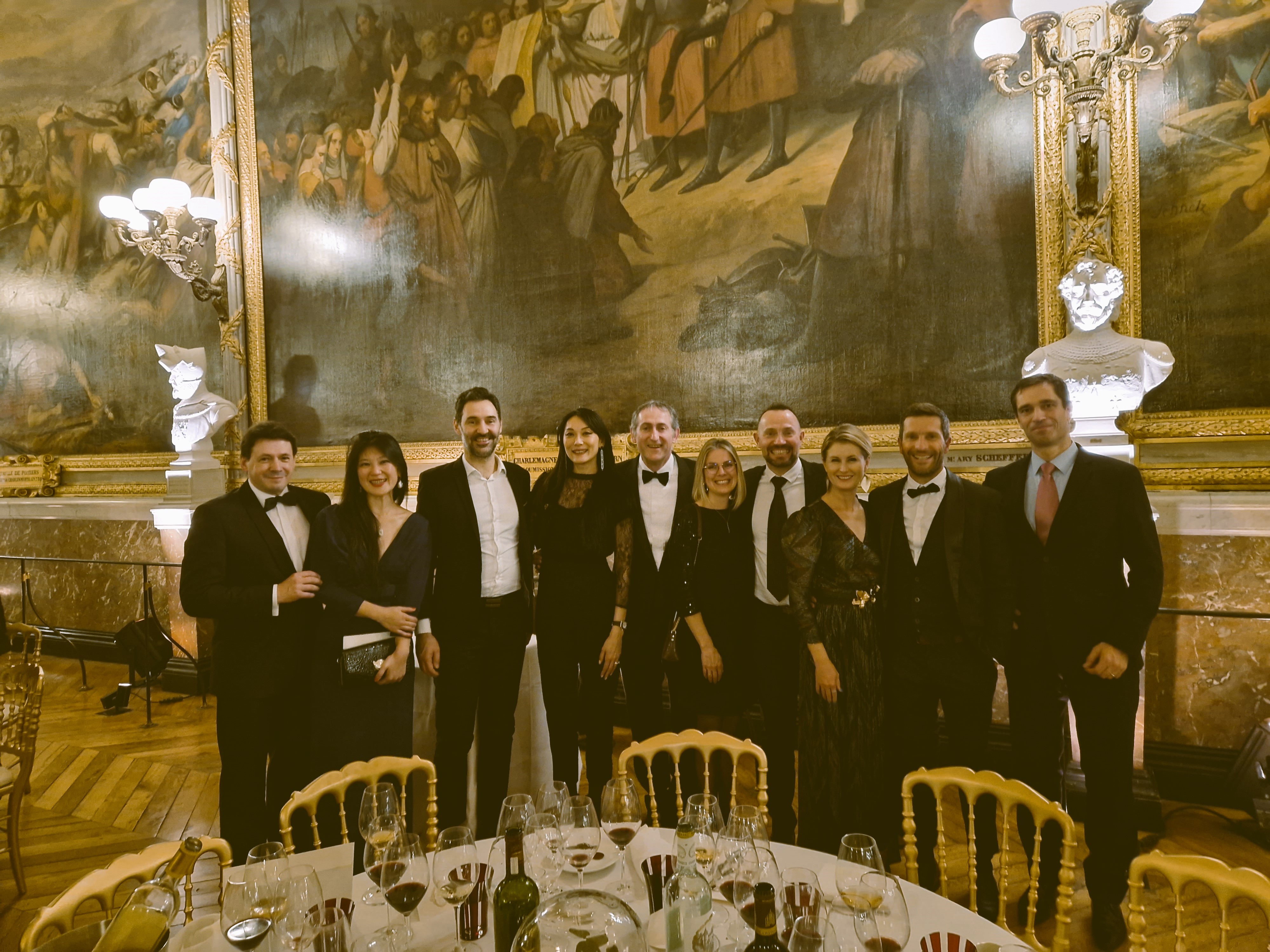 Diner de gala au Chateau de Versailles avec la Commanderie des vins du Médoc, nos amis Thibaut de la Haye et Jean Pierre Durand.